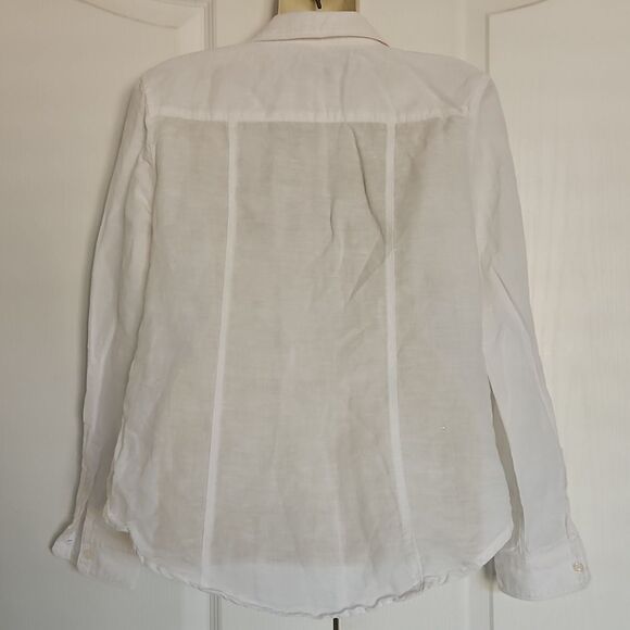 Banana Republic Women's Button-Down Long Sleeves Shirt White Small Petite - Picture 3 of 16